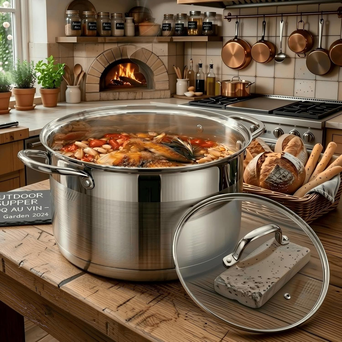 Stainless Steel Stock pot-10 Quart pot-Stockpots with Lid -Soup Pot-Induction Pot-Cookware-Cooking Pot-crock pot