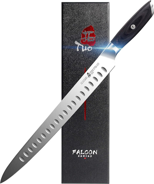 TUO Turkey Brisket Knife, 12 Inch Slicing Knife, High Carbon 1.4116 German Steel, Ergonomic Pakkawood Handle with Gift