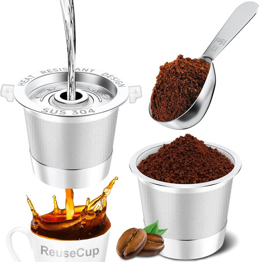 NESSUS 2 Pack Reusable K Cup for Keurig 1.0, Kcup Refillable Coffee Pod for Keurig Reusable Coffee Pods for Keurig Coffee