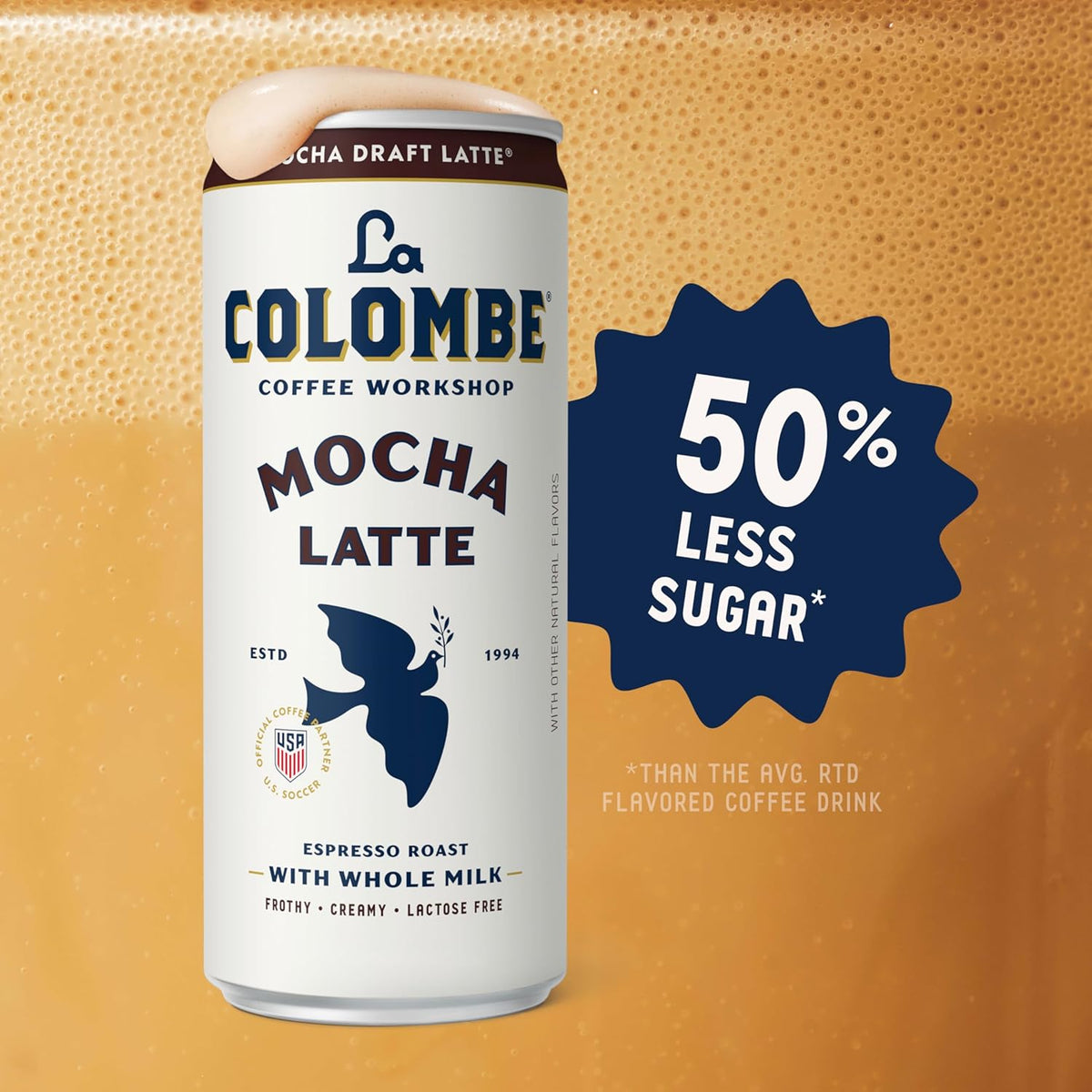 La Colombe Coffee, Mocha Draft Latte, 11 fl oz Cans (Pack of 12), Coffeehouse Quality Cold Brew, Specialty Grade Coffee Beans, Ready-to-Drink On-the-Go