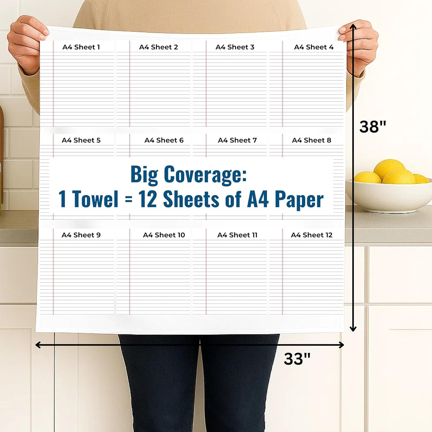 Flour Sack Towels | Tea Towel for Crafts| Kitchen Dish Cotton Blank Towel for Embroidery| Baking Bread Proofing Linen Cover| Thick Absorbent Quick Dry| 7 Pack 33"x38" Natural