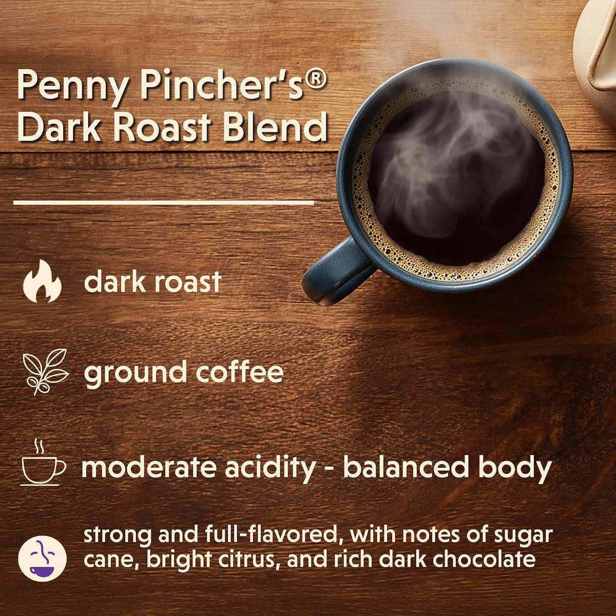 Coffee Bean Direct Penny Pincher's® Dark Roast Blend, Ground, 5lb Bag | Dark Roast, Ground for Drip or Pour Over