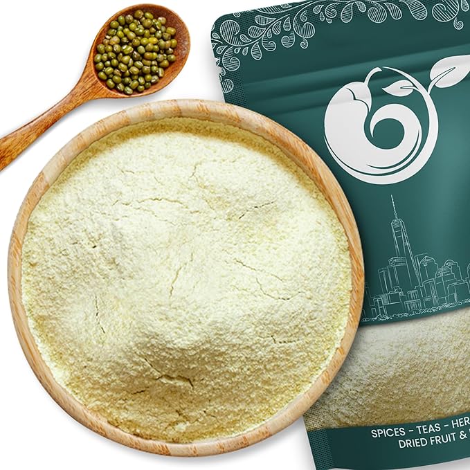 NY Spice Shop Moong Bean Flour - 3 Pound Mung Bean Powder - Finely Milled and All-Natural - Plant-Based Ingredient for Soups Gravies Pancakes Fritters and Traditional Asian Recipes - 녹두가루