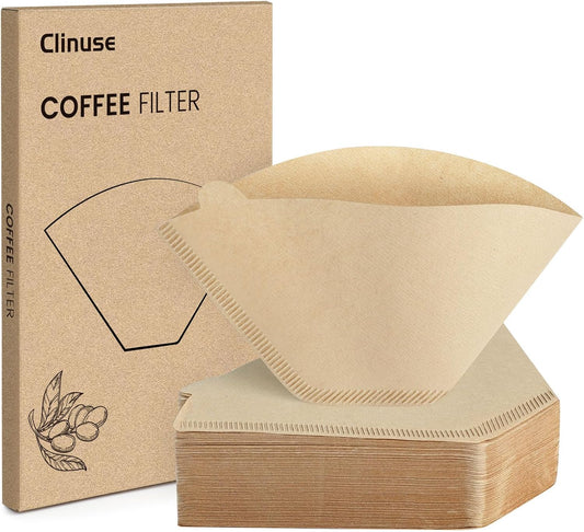Coffee Filters 200 Count, Size 02 Cone Filters 2-6 Cup, Unbleached Disposable Natural Paper Filters, 02 Cone Filters For