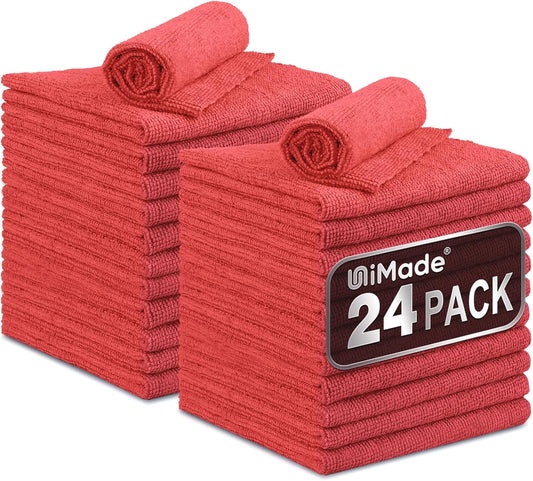 Shop Towels, 24 Pack Commercial Grade Shops Rags Microfiber Towel for Cars Cleaning Rags Bulk Clean Cloth for Automotive Bar