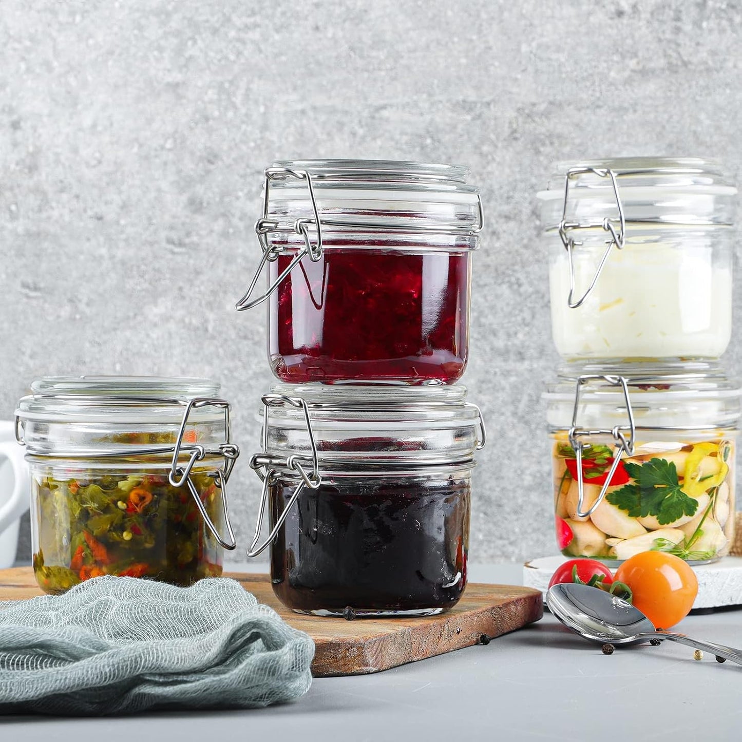 7 oz Glass Jars with Airtight Lid, 12Pk Small Mason Jars for Storage &amp; Gift