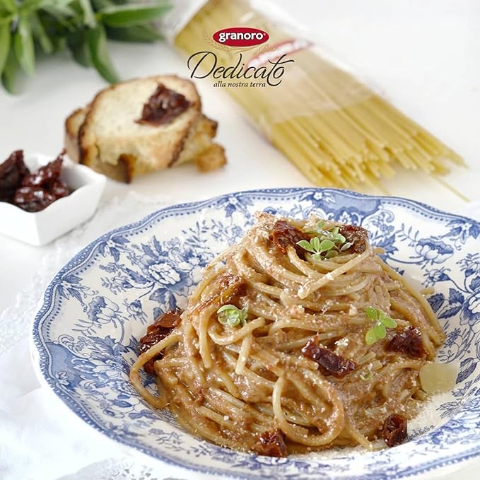 Granoro Dedicato Spaghetti #13 - Authentic Italian Pasta, Made from 100% Puglia Durum Wheat Semolina, Non-GMO, Vegan, 1 lb Bags (Pack of 2)