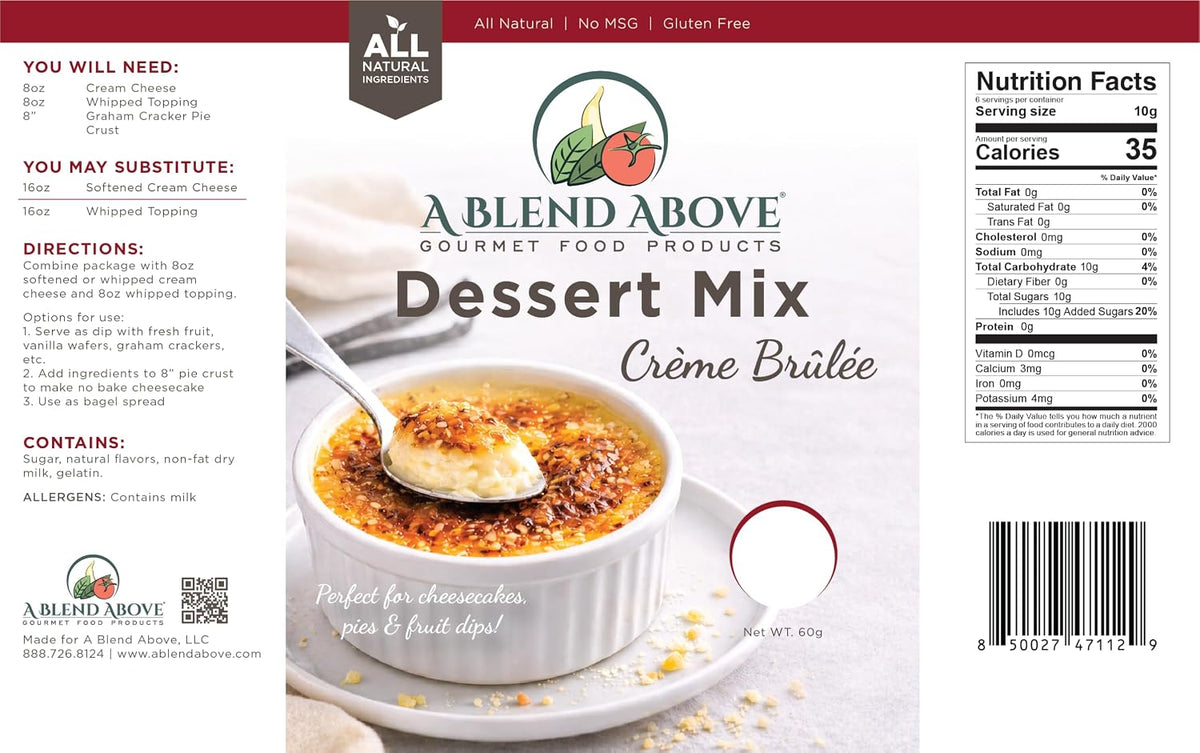 A Blend Above Creme Brulee No-Bake Dessert Mix