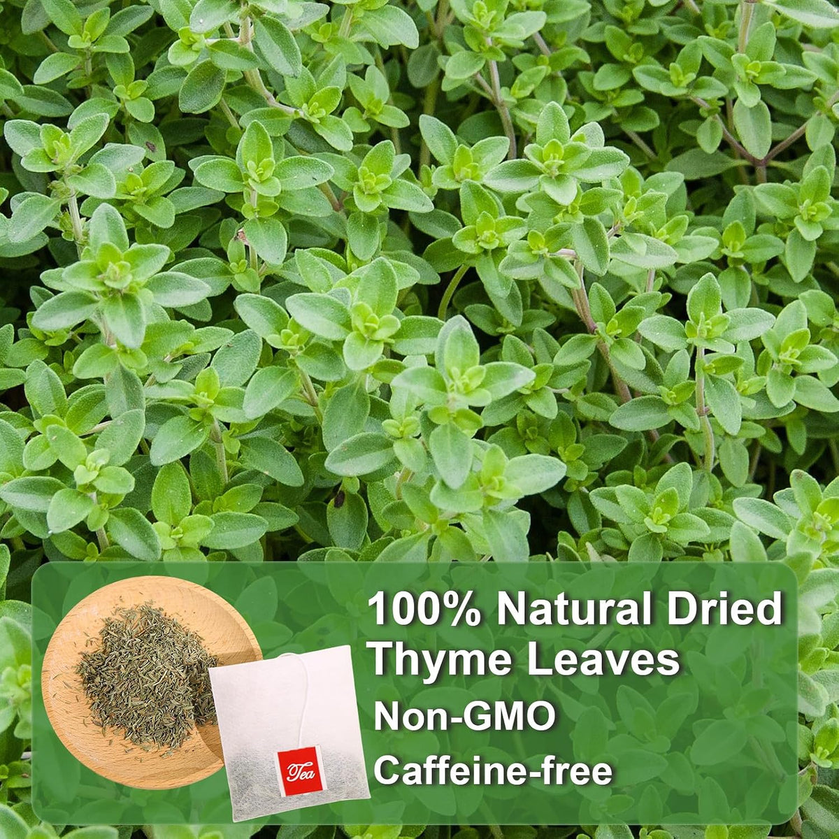 FullChea - Thyme Tea Bags, 40 Count, Dried Thyme Leaves | 100% pure dried thyme herbal tea, Non-GMO &amp; caffeine-free, easy to brew hot or iced