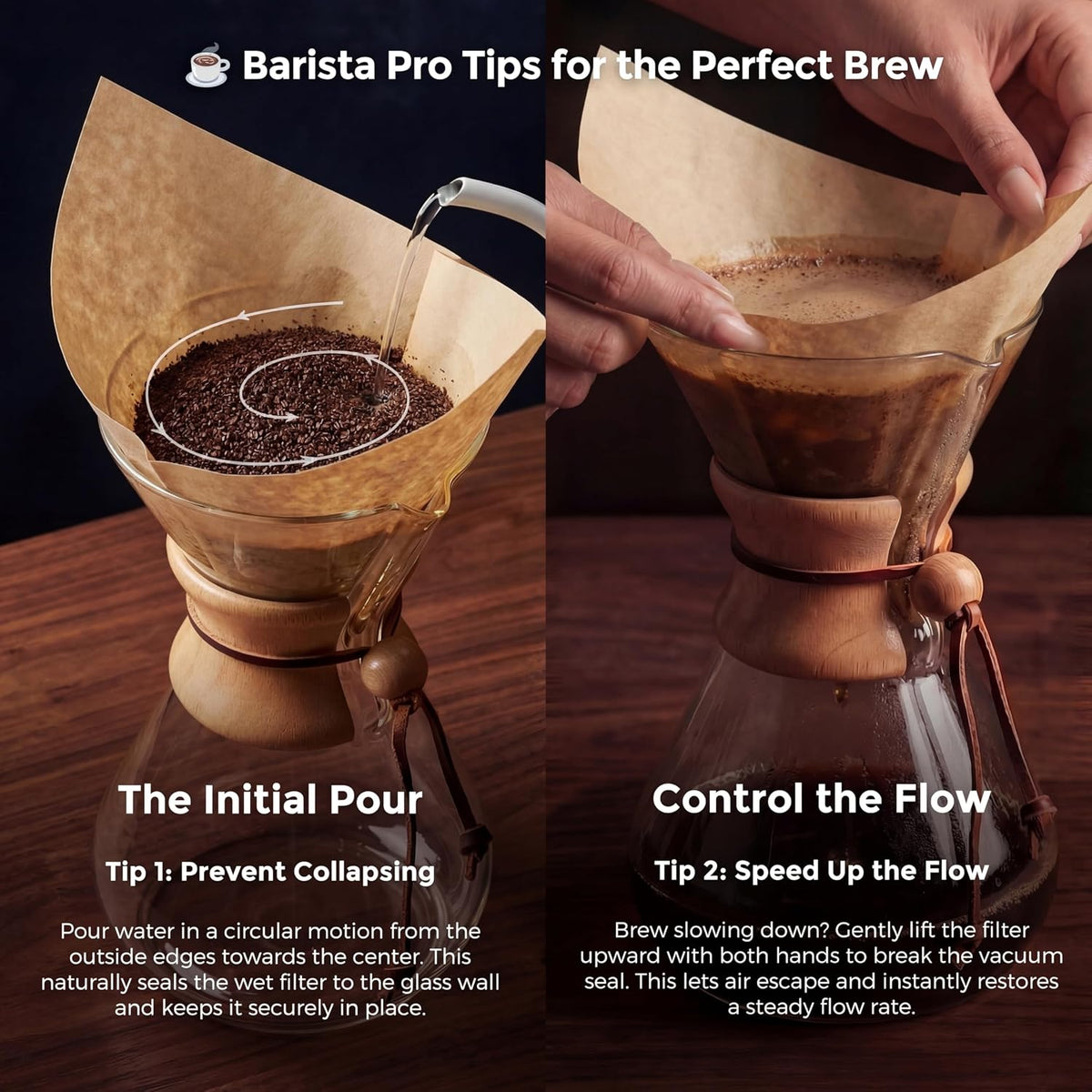 AGOGO Pour Over Coffee Maker Set, 34oz Classic Style, 50 Paper Filters