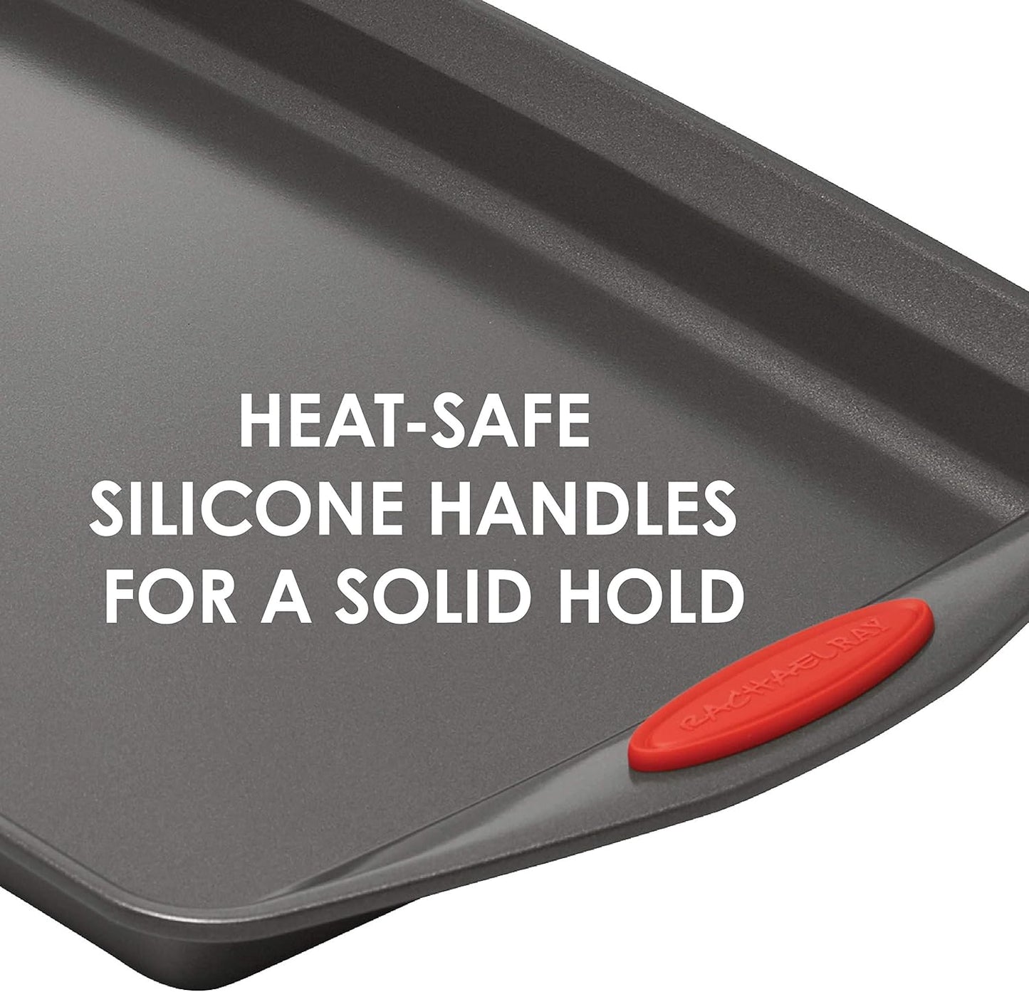 Rachael Ray 47964 Oven Lovin' Nonstick Bakeware Springform Baking Pan With Grips / Nonstick Springform Cake Pan With Grips / Nonstick Cheesecake Pan With Grips, Round - 9 Inch, Gray