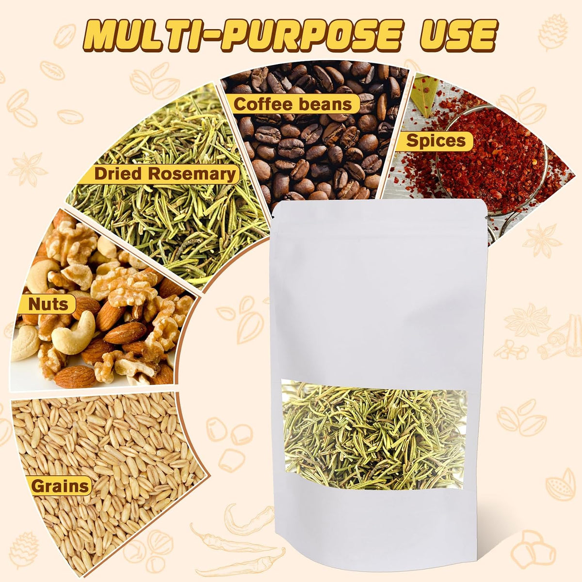 JETMORE 50 Pack Resealable Treat Bags, Cookie Bags with Window, 7.1x10.2in
