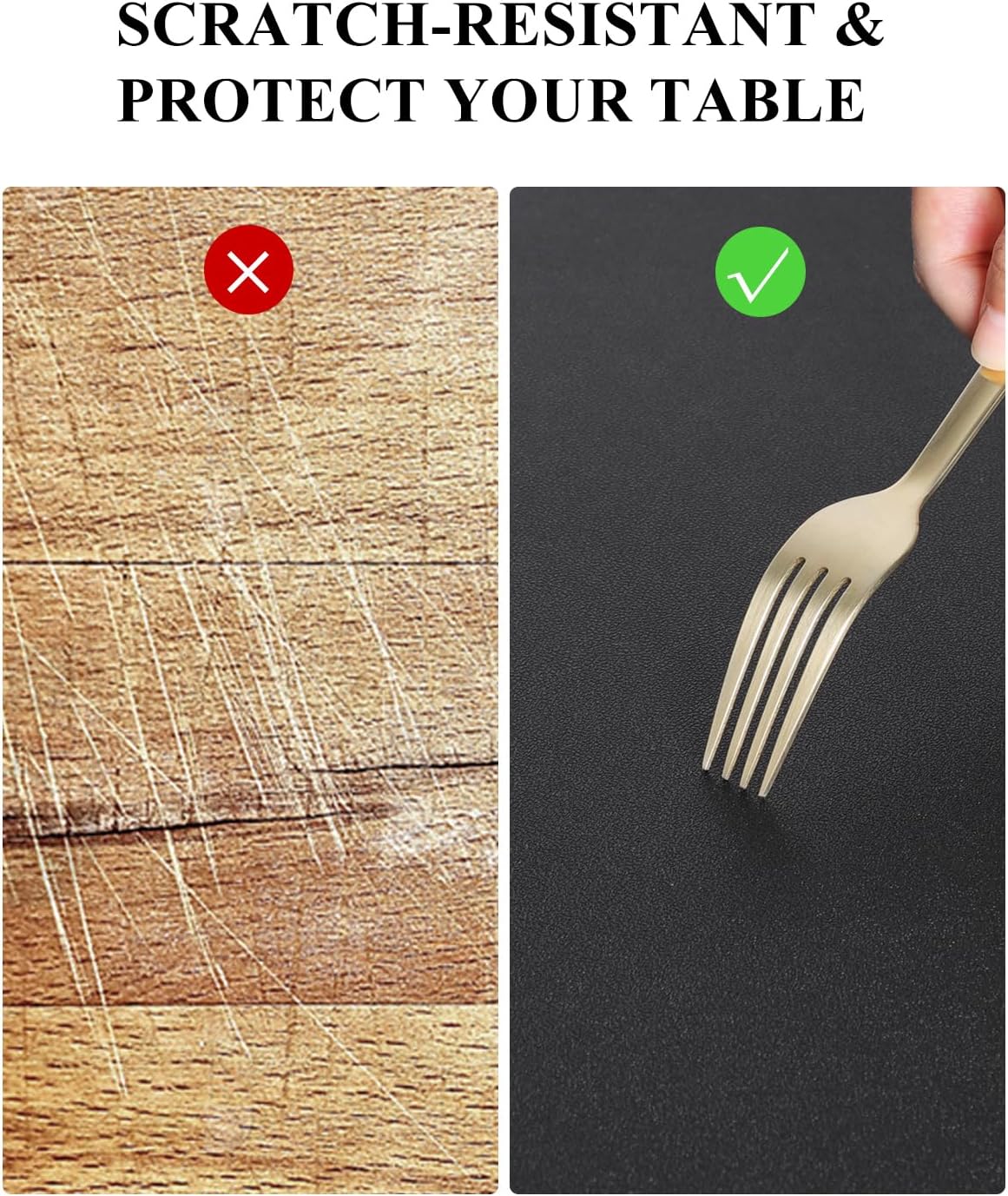 Black Plastic Table Cover Protector, 48" Round PVC Desk Pad Mat