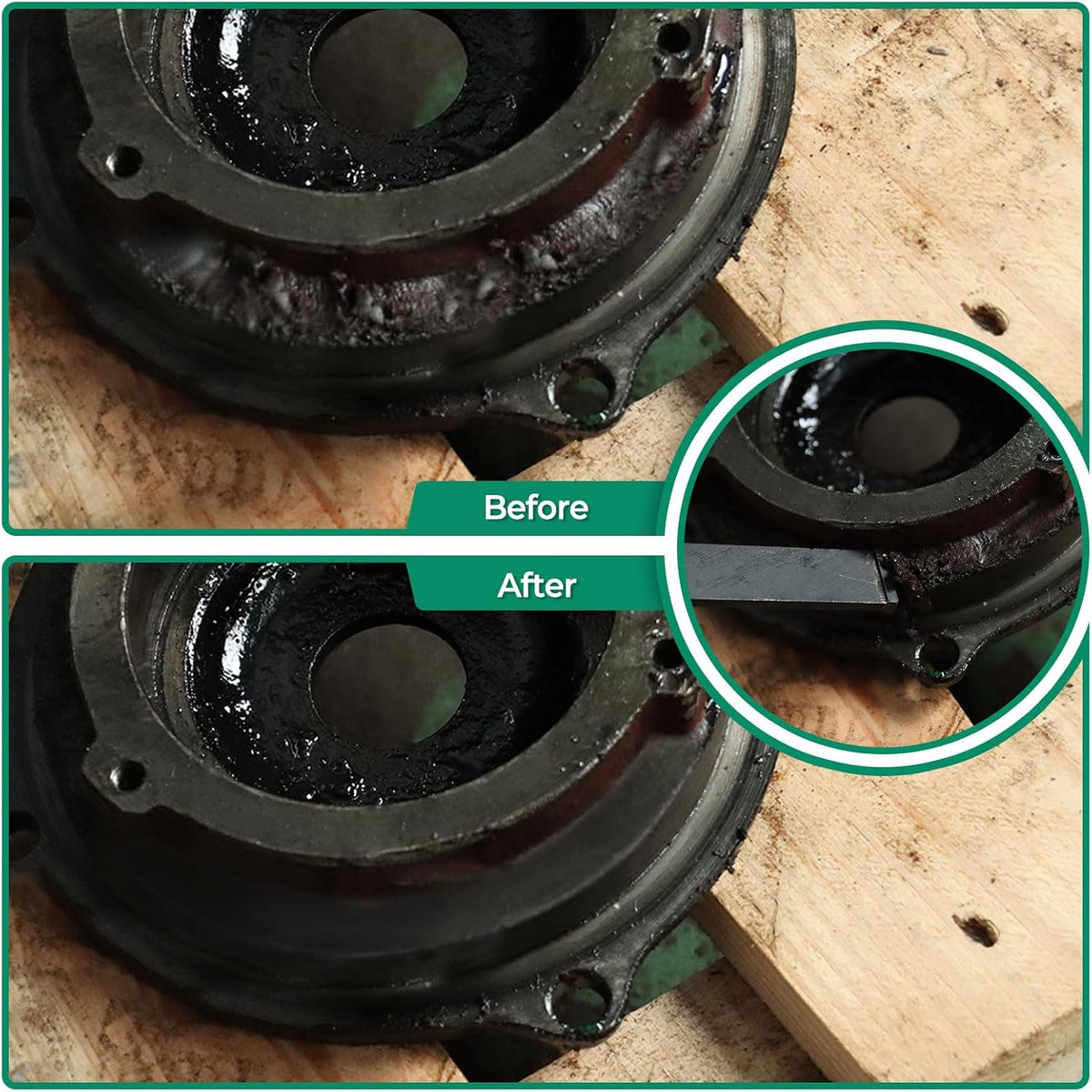 Carbide Scraper(5/8"),Super Gasket Scraper Remover,Green | Durable Tungsten Tip,Comfatable Handle,for Remove Gaskets, Carbon and More from Varied Surfaces,for Metal and Automotive