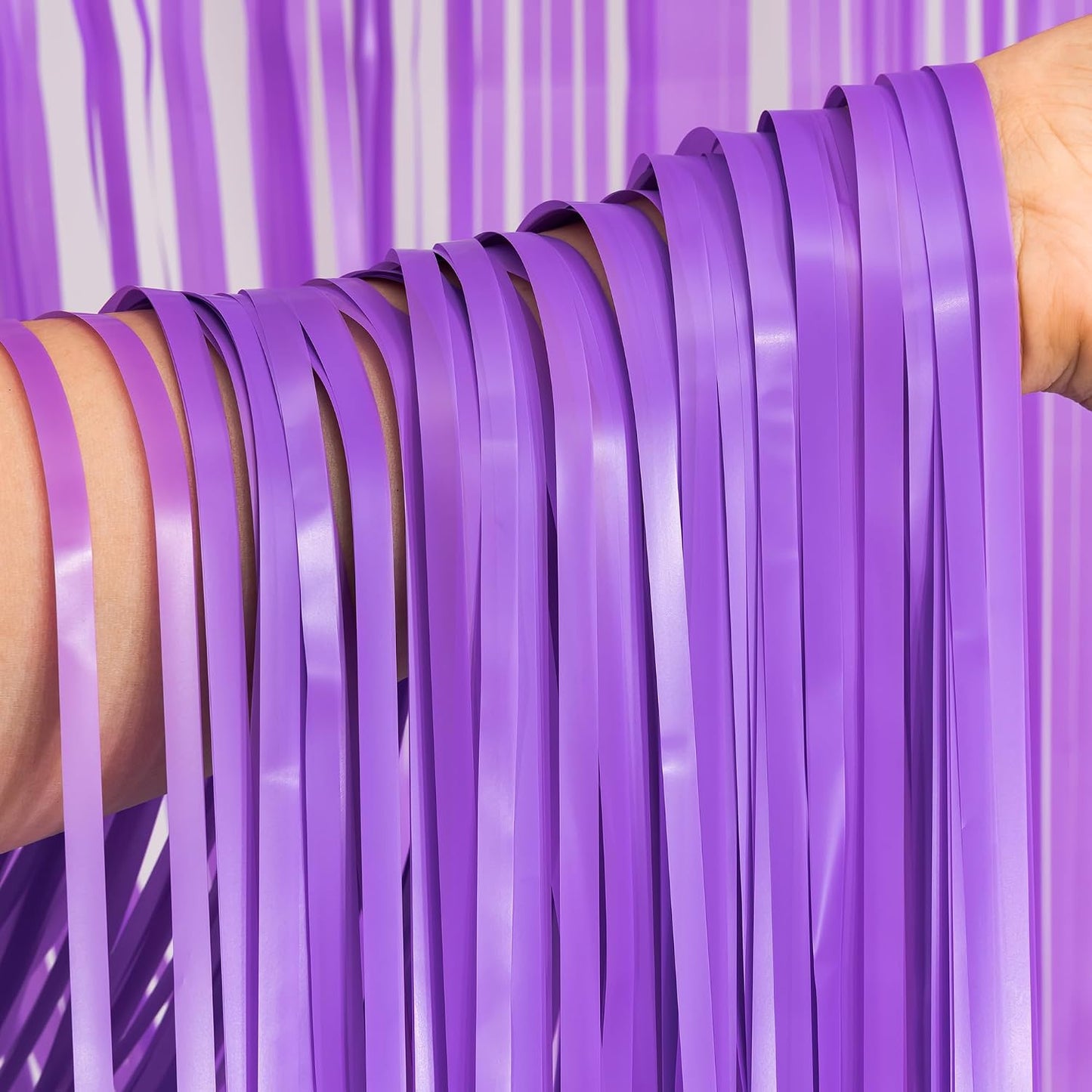 BRAVESHINE Purple Streamers Party Backdrop Pastel Fringe Curtains | 2 Pack