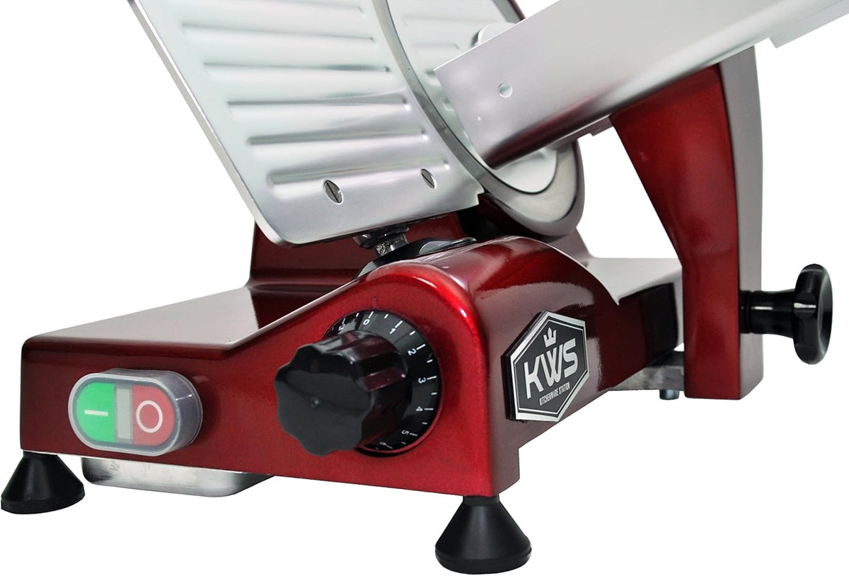 MS-10XT Premium 320W Electric Meat Slicer 10-Inch Stainless Steel Blade w/Non-sticky Teflon, Frozen Meat/Deli/Cheese/Food Slicer Low Noises Commercial and Home Use [ ETL, NSF Certified ]