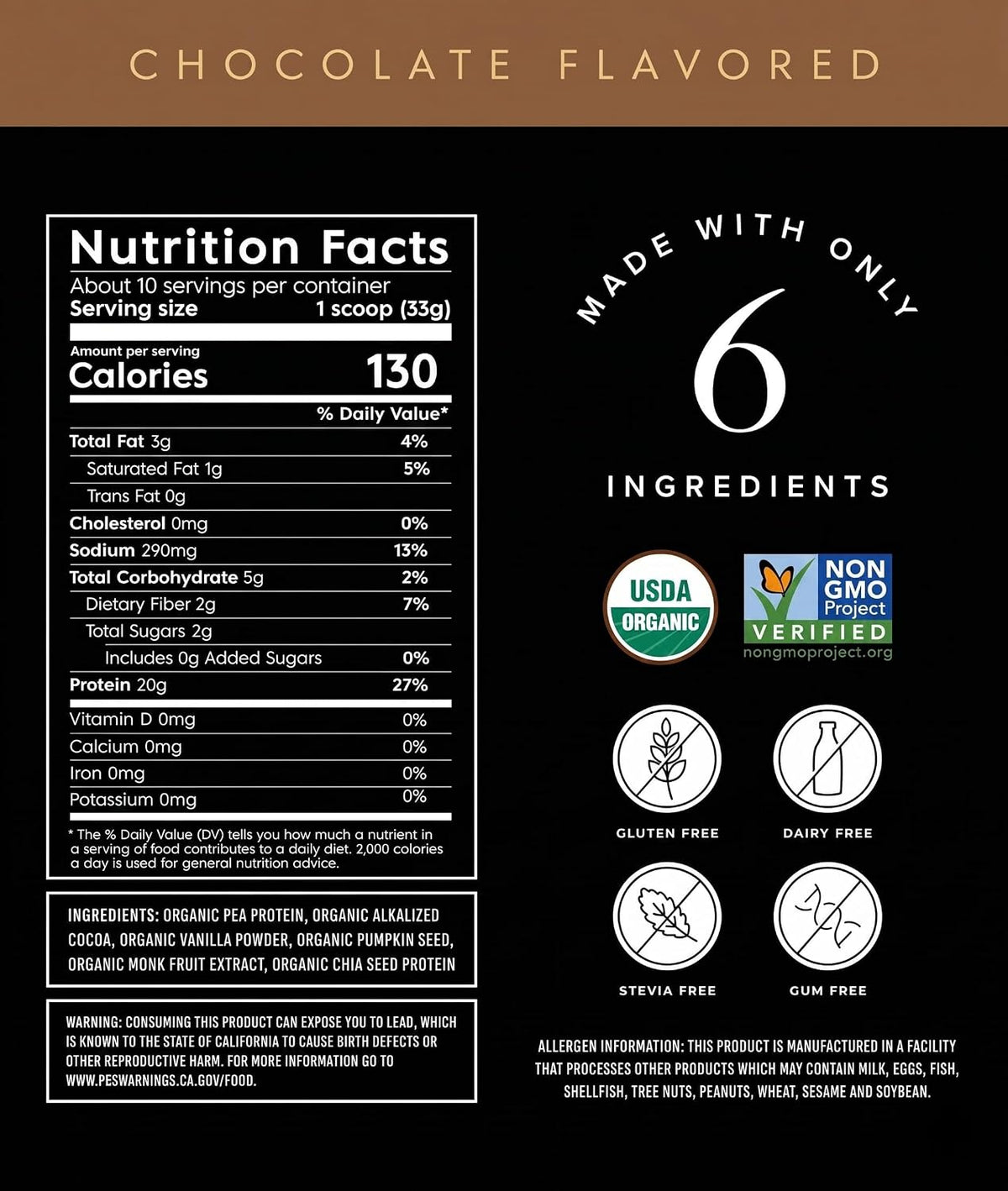 Truvani Organic Plant Based Protein Powder | Banana Cinnamon | 10 Servings | Vegan | 20g Pea Protein | Keto | Gluten &amp; Dairy Free | Low Carb | No Added Sugar