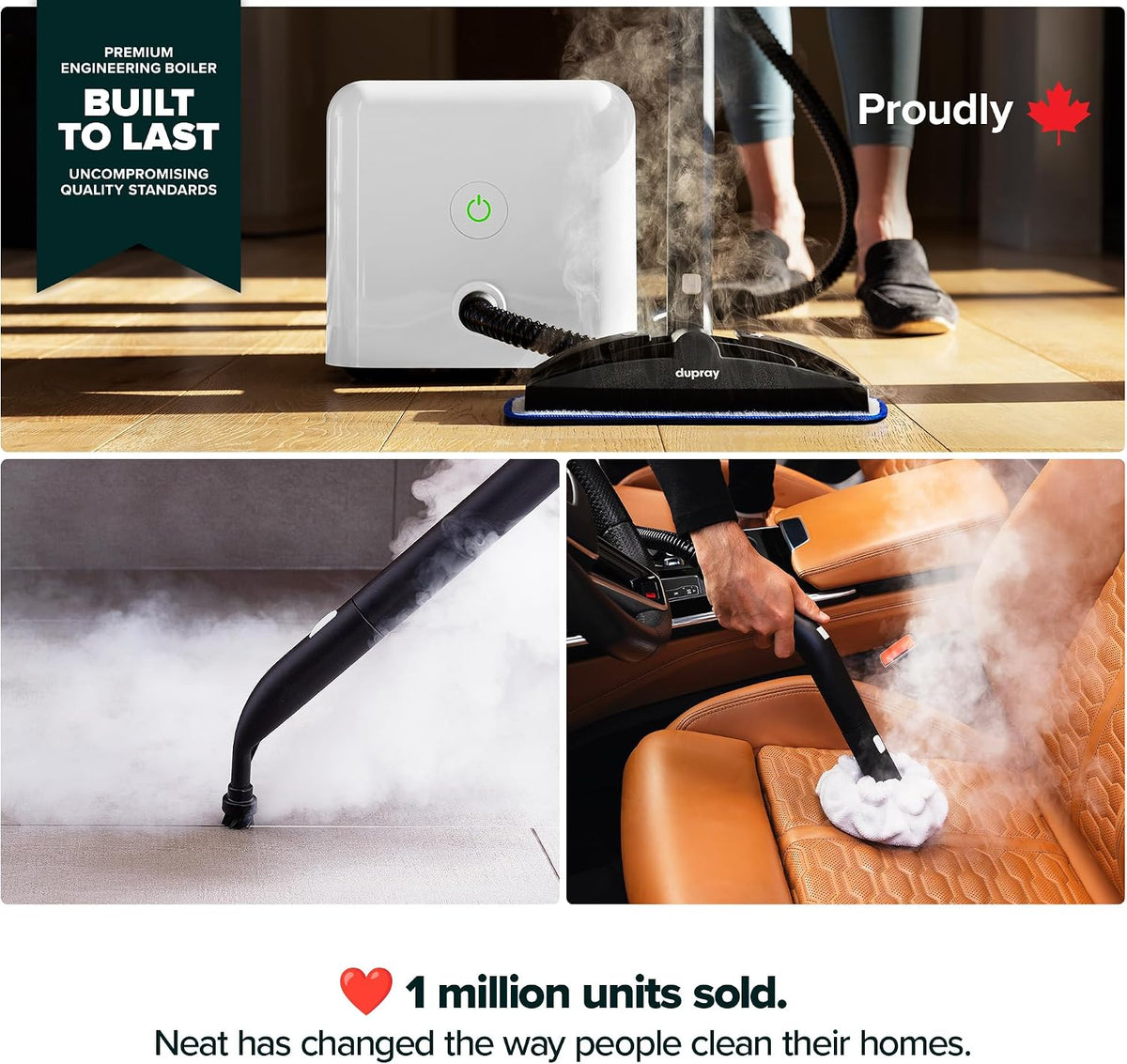 Dupray Neat Steam Cleaner for Home Essential Pack