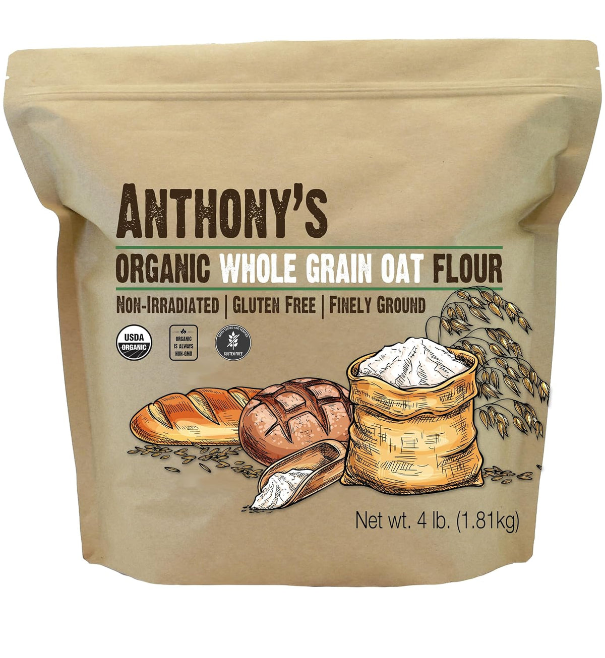 Anthony's Organic Whole Grain Oat Flour