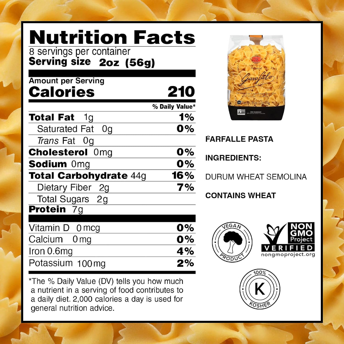 Garofalo - Premium Durum Wheat Semolina Farfalle Pasta
