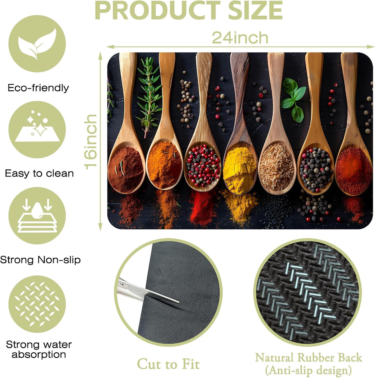 Dish Drying Mat for Kitchen Counter Absorbent Dish Coffee Mat 16"X24"