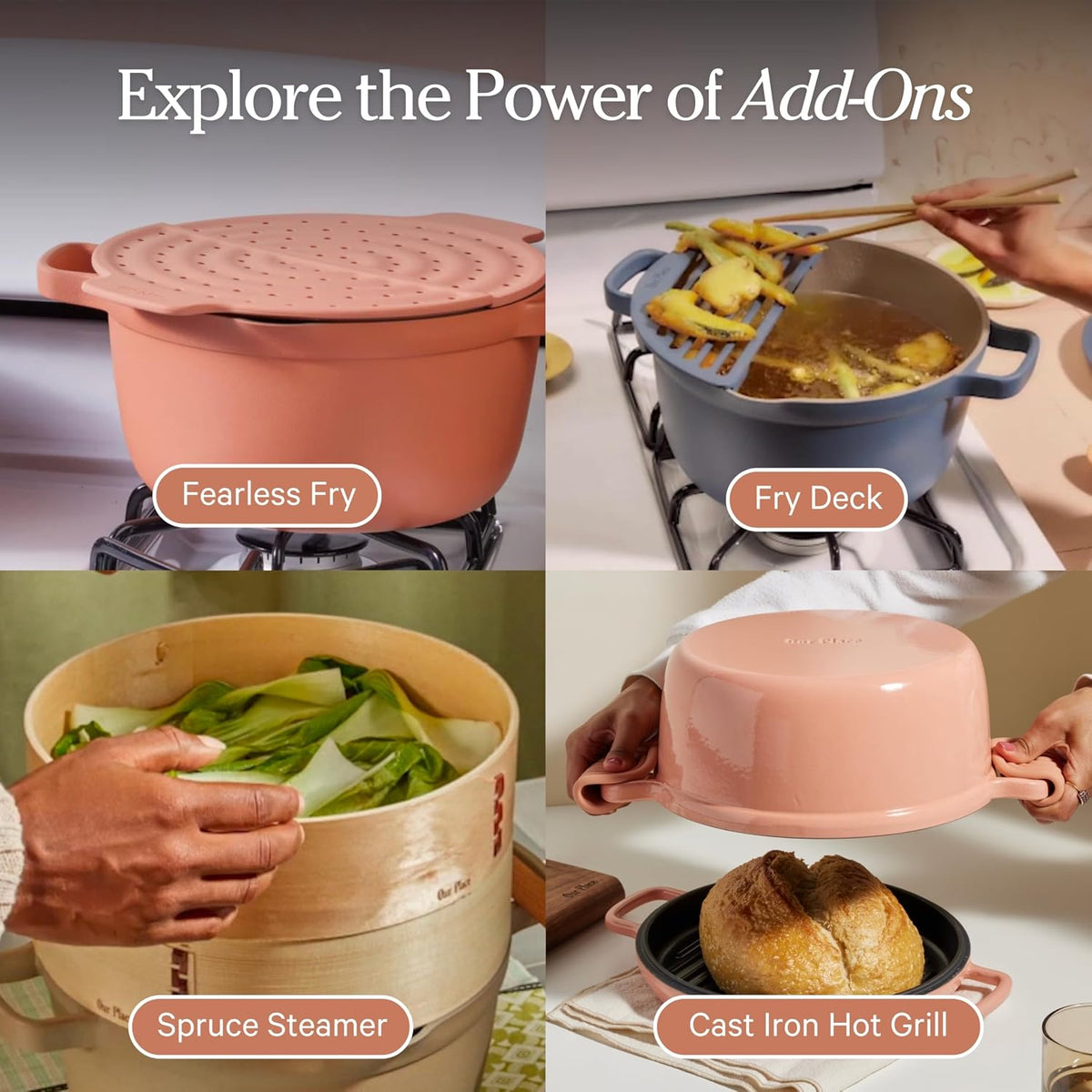 Our Place Perfect Pot - 5.5 Qt. Nonstick Ceramic Sauce Pan with Lid | Versatile Cookware for Stovetop and Oven | Steam, Bake, Braise, Roast | PTFE and PFOA-Free | Toxin-Free, Easy to Clean | Blue Salt
