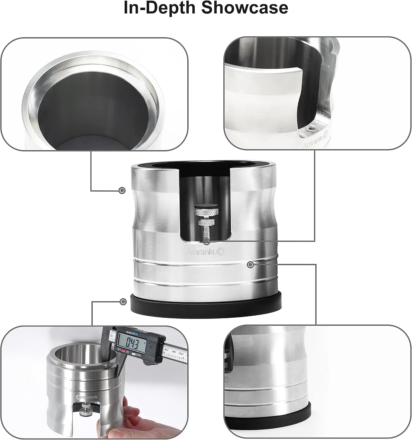 Portafilter Holder Crafted from Solid 304 Stainless Steel | Espresso Tamping Station with Stable and Efficient Puck Preparation | Non-Slip Base | Ideal for 54mm Espresso Machines Portafilter