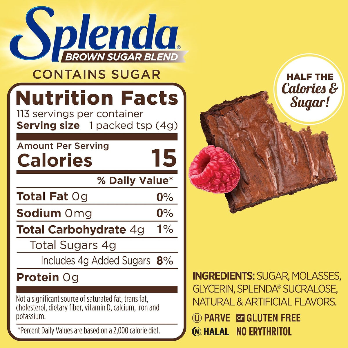 SPLENDA for Baking, 1 Pound Bag Brown Sugar Blend 16 Ounce (Pack of 2)