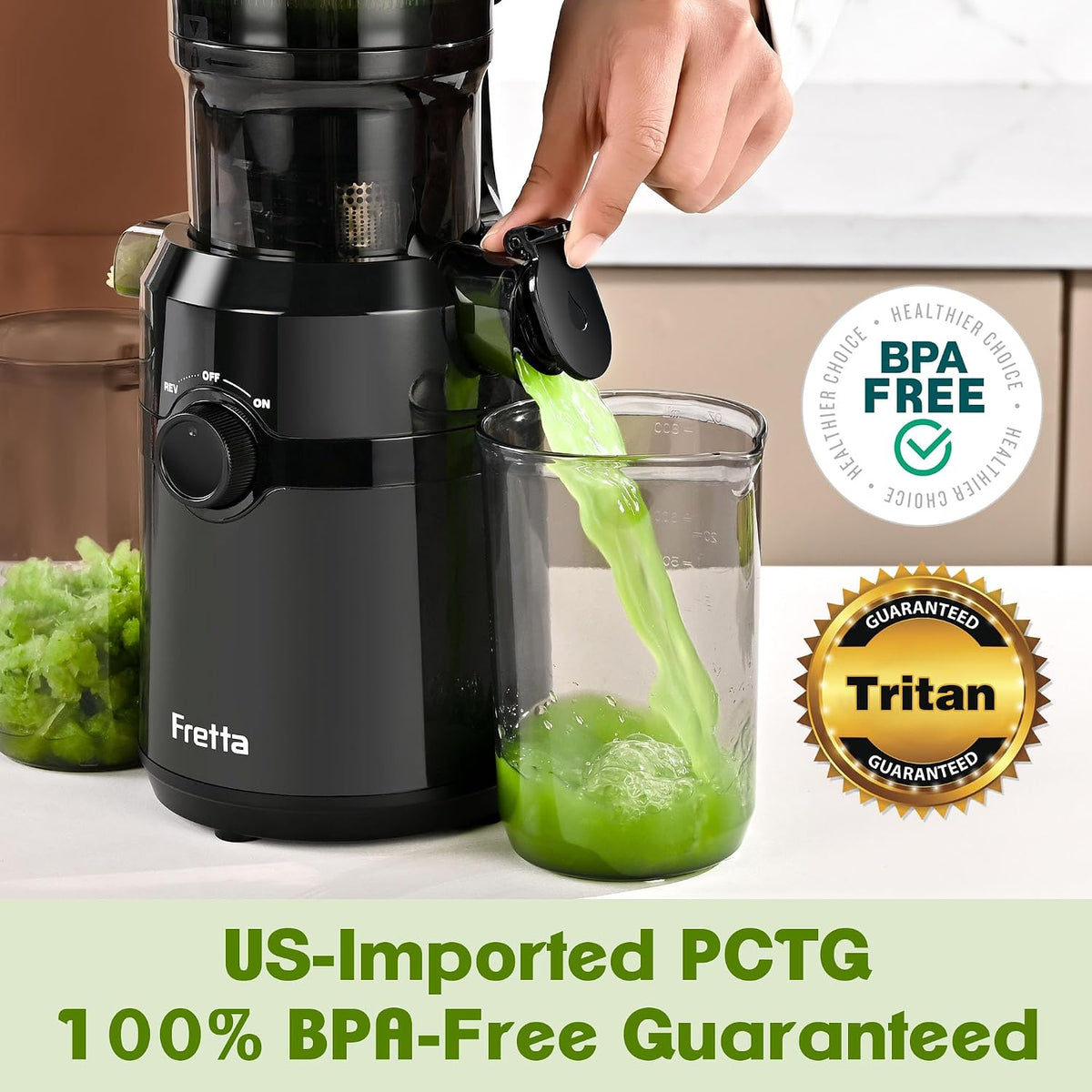 Cold Press Juicer Machines Slow Masticating Juicer Machines with 1.1 L Large Feed Chute Fit Whole Fruits and Vegetables Easy Clean Self Feeding,High Juice Yield,BPA Free (Ink-black)