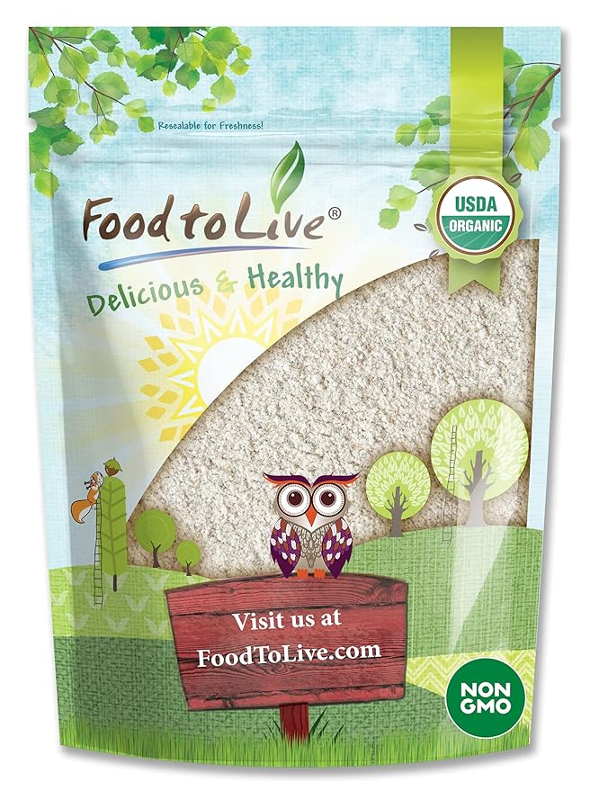 Food to Live Organic White Rye Flour, 2 Pounds - Non-GMO, Unbleached, Light, Medium Protein, Vegan, Kosher, Finely Milled Berries, Great for Baking Cookies, Muffins, Bread, and Sourdough