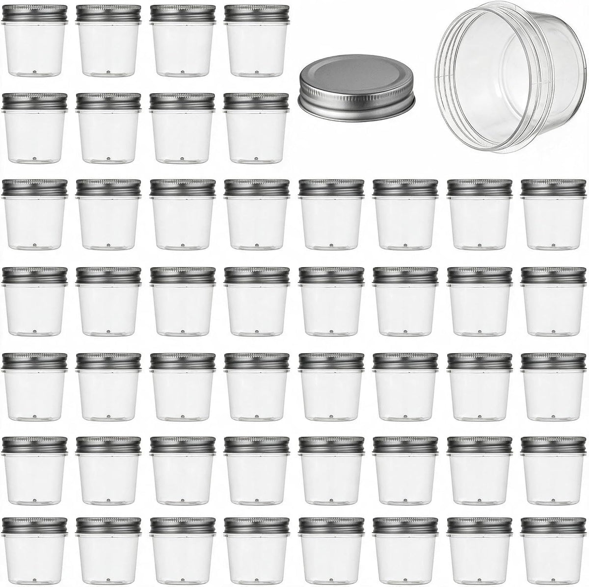 novelinks 4 oz Plastic Small Mason Jars and Small Plastic Jars with Lids