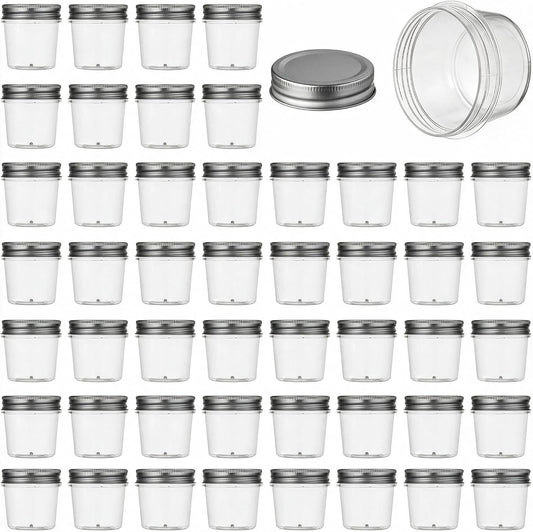 novelinks 4 oz Plastic Small Mason Jars and Small Plastic Jars with Lids
