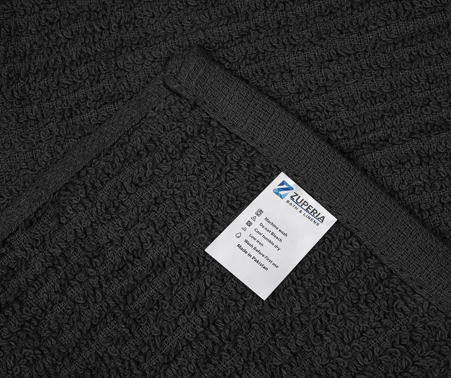 ZUPERIA Bar Mop Kitchen Towels - Pack of 12 (16" x19”) 100% Ring Spun Cotton - Dish Washcloths for Superb Cleaning and Less