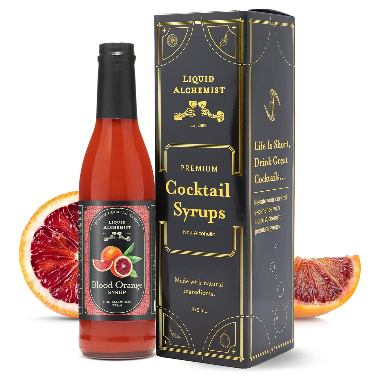 Liquid Alchemist Blood Orange Syrup for Cocktails - Real Ingredients Make our Blood Orange Puree a Perfect Margarita Mixer - Small Batch, Non-GMO, Vegan Drink Mixer | 12.7 Oz, Pack of 1