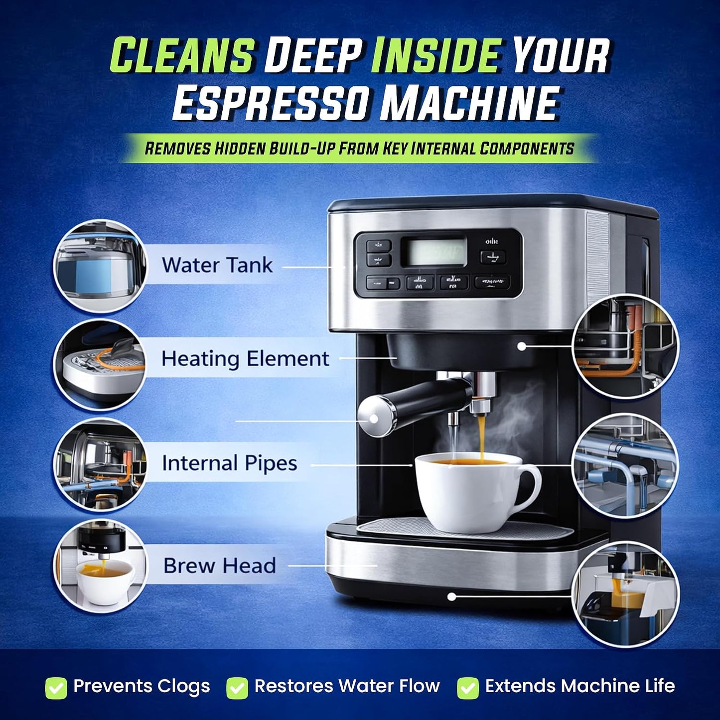 Coffee Maker Cleaner Tablets 25 Count, Coffee Machine Cleaner 1 Yr Supply | Removes Limescale, Mineral &amp; Oil Buildup, Coffee Pot Cleaner and Descaler for Keurig, Nespresso, Ninja, Breville and DeLonghi