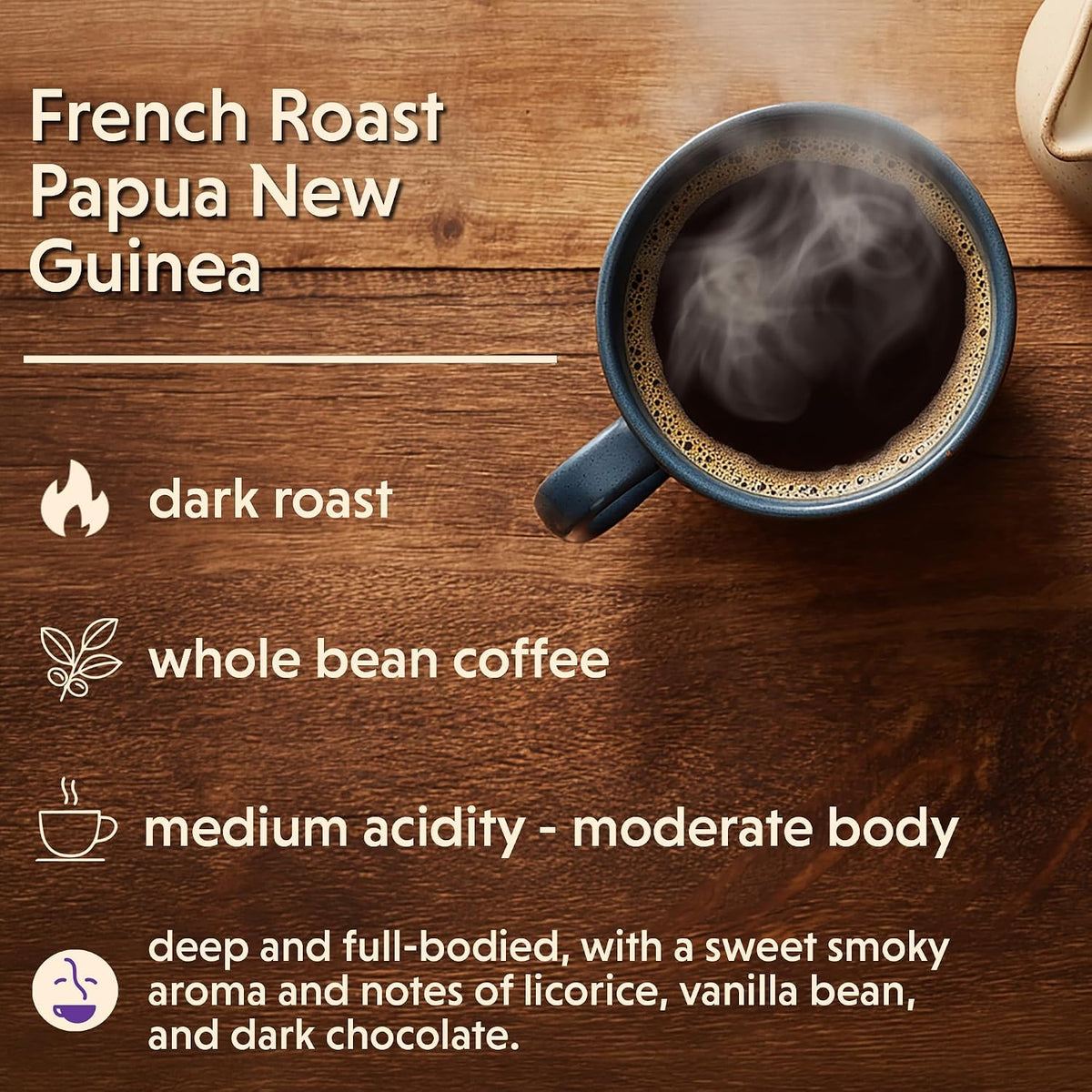 Coffee Bean Direct French Roast, Whole Bean, 2.5lb Bag | Dark Roast, Bold Blend