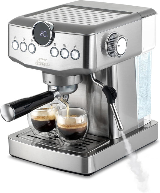 AMBRISTA Espresso Machine, 20 Bar, Steam Wand for Lattes and Cappuccinos