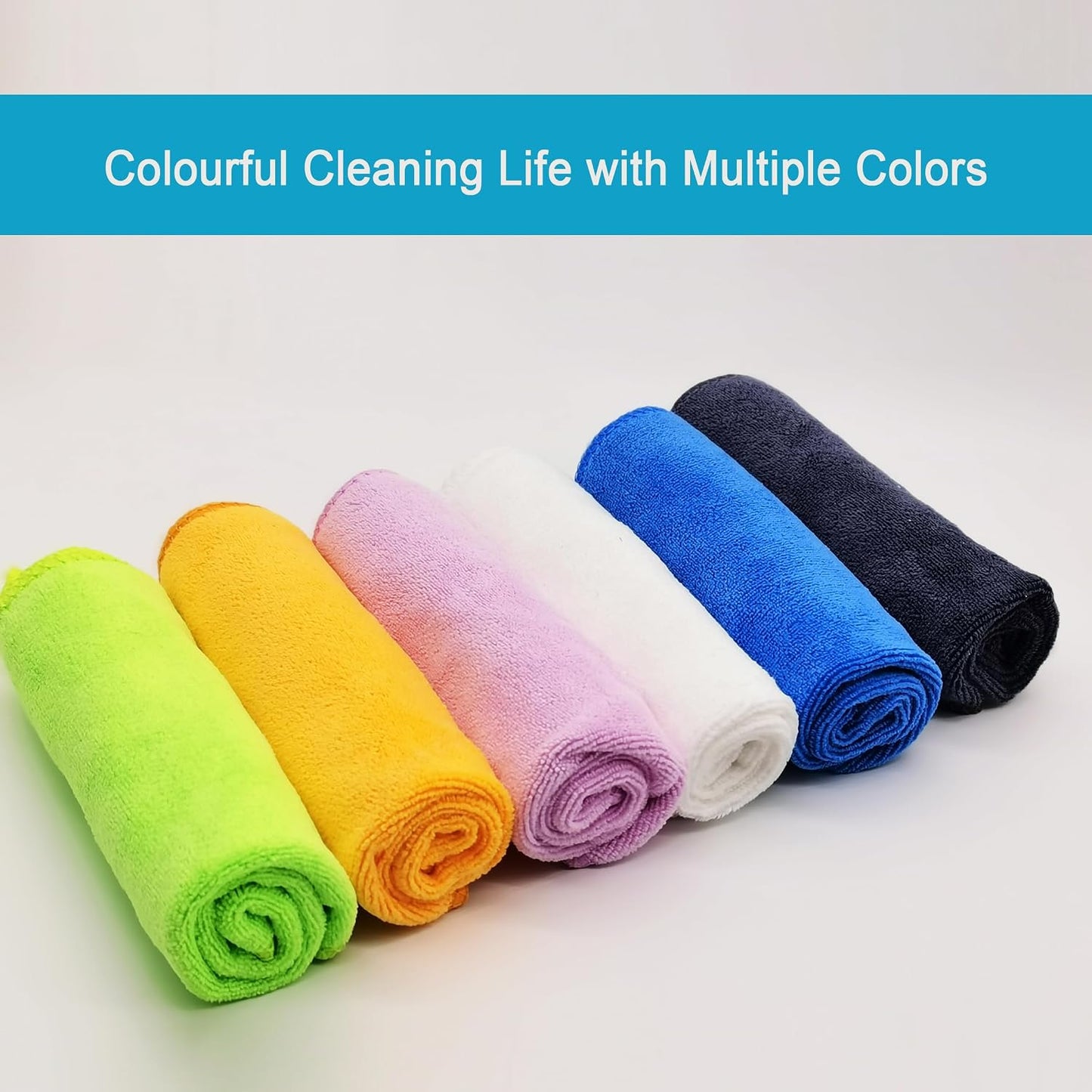 Premium Microfiber Cleaning Cloths, Ultra Absorbent Lint-Free Towels for Kitchen, Glass, Car Care, Stainless Steel &amp; Household Cleaning, 400 GSM, 12" x 12"