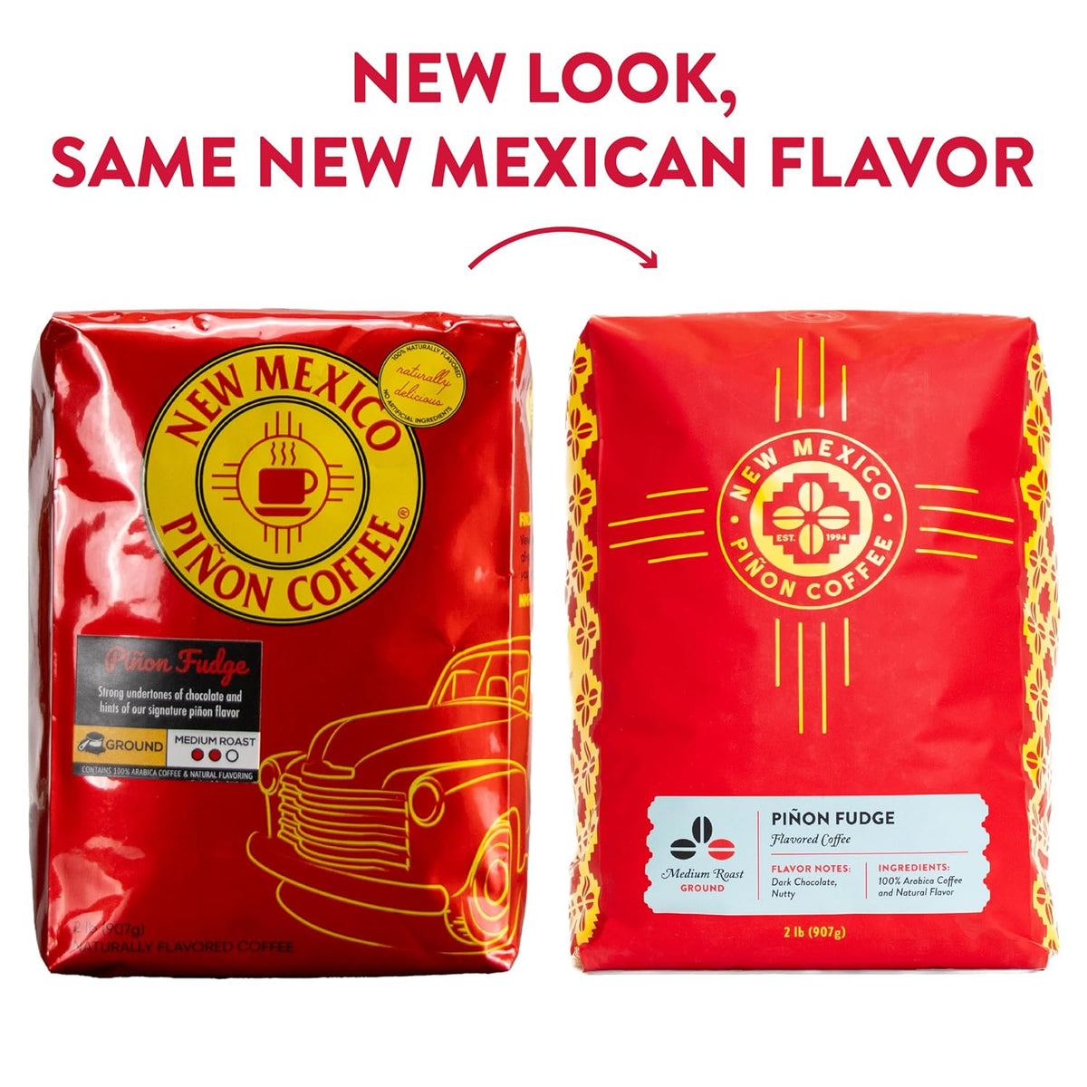 New Mexico Piñon Piñon Fudge Ground Coffee Medium Roast 100% Brazilian Arabica, Naturally Flavored Rich Chocolate &amp; Nutty Scoop &amp; Brew Grounds - 2 Lb Bag | Naturally flavored rich chocolate &amp; nutty Piñon; 100% Brazilian Arabica scoop &amp; bre