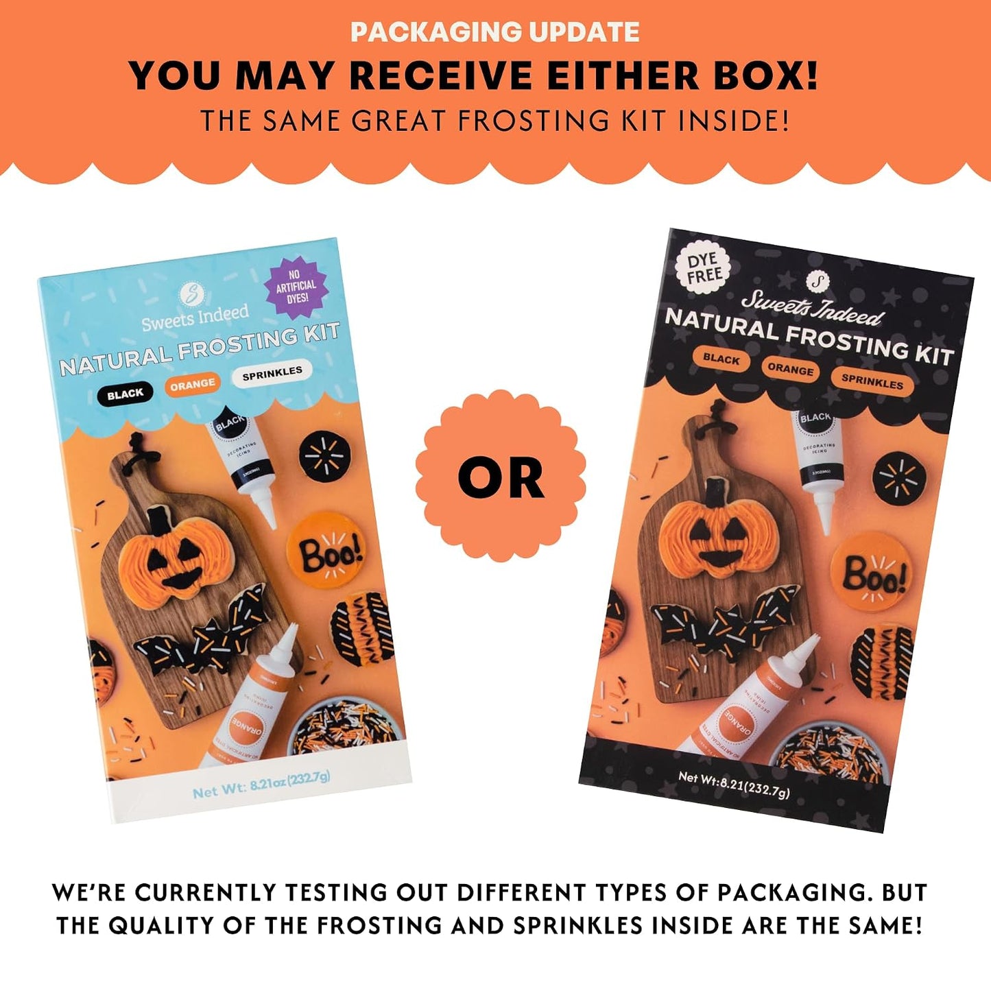 Sweets Indeed Dye Free Halloween Frosting Kit with Sprinkles, 8.21 ounces