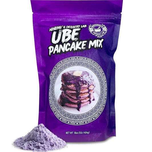 Ninong's Dessert Lab Ube Pancake Mix, Ube Flavored Buttermilk Pancake Mix with Real Ube, Makes Ube Cakes, Waffles, Crepes