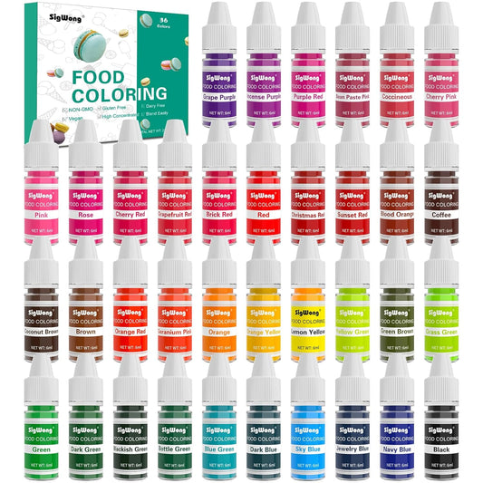 Food Coloring - 36 Color Concentrated Liquid Food Coloring Set - Neon Liquid Food Color Dye for Baking, Decorating, Icing,