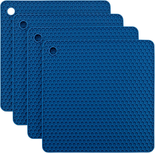 Silicone Trivets Mats, Silicone Hot Pads for Pot Holder, Square Trivets for Hot Dishes, Pots and Pans, Multi Purpose Hot
