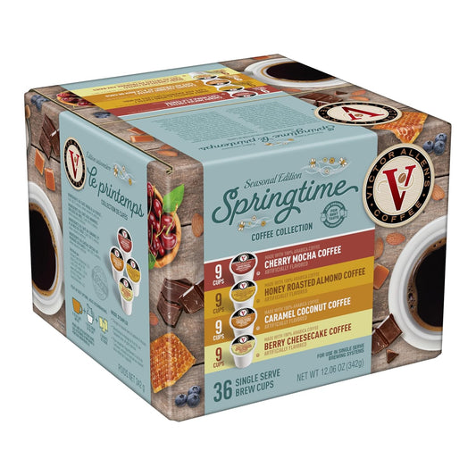 Victor Allen's Coffee Springtime Coffee Variety Pack, Medium Roast, 36 Count, Single Serve Coffee Pods for Keurig K-Cup