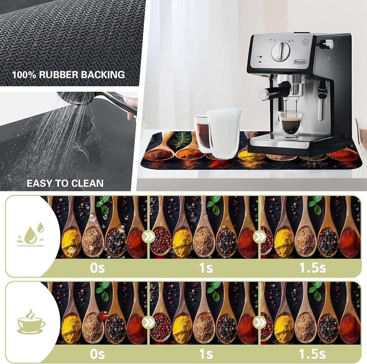 Dish Drying Mat for Kitchen Counter Absorbent Dish Coffee Mat 16"X24"