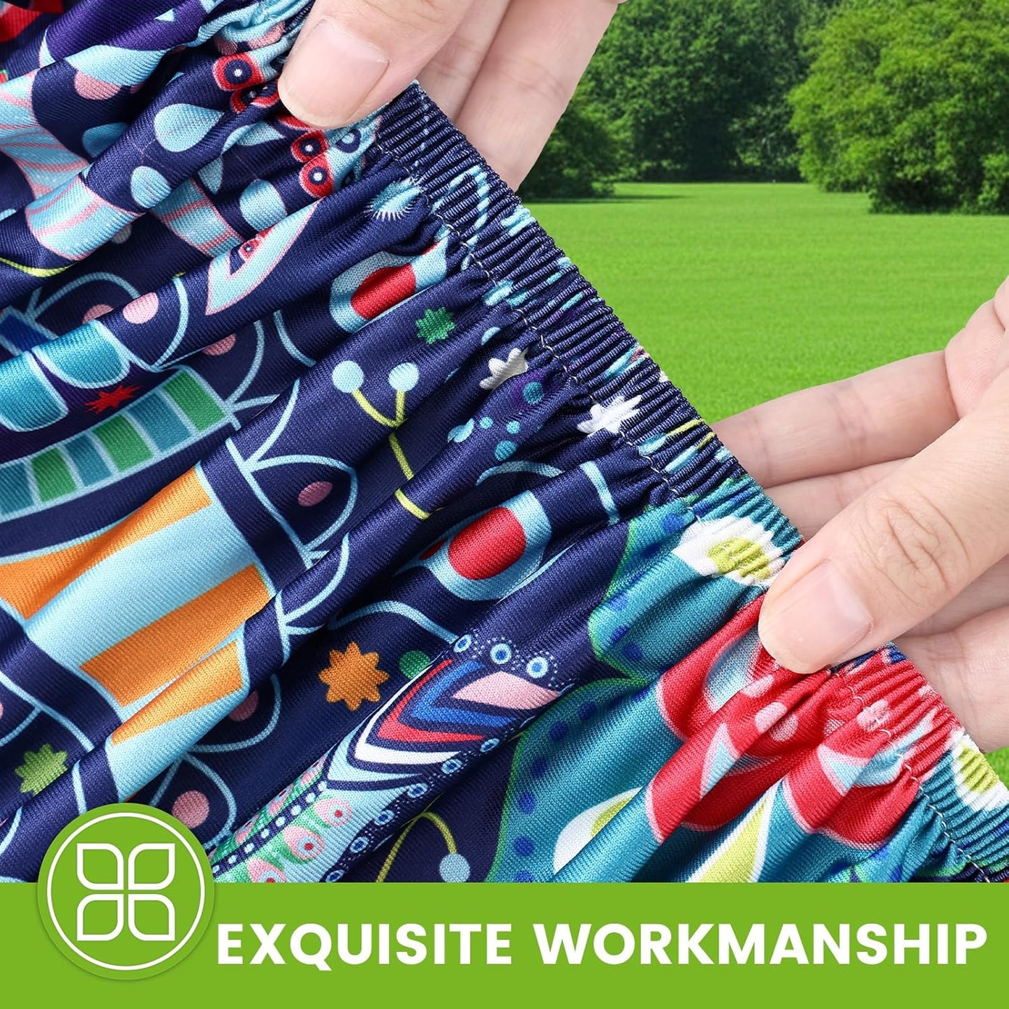 Smiry Spandex Fitted Tablecloth for 6 Foot Rectangle Tables, Washable Picnic Table Cover with Elastic, Stretch Reusable