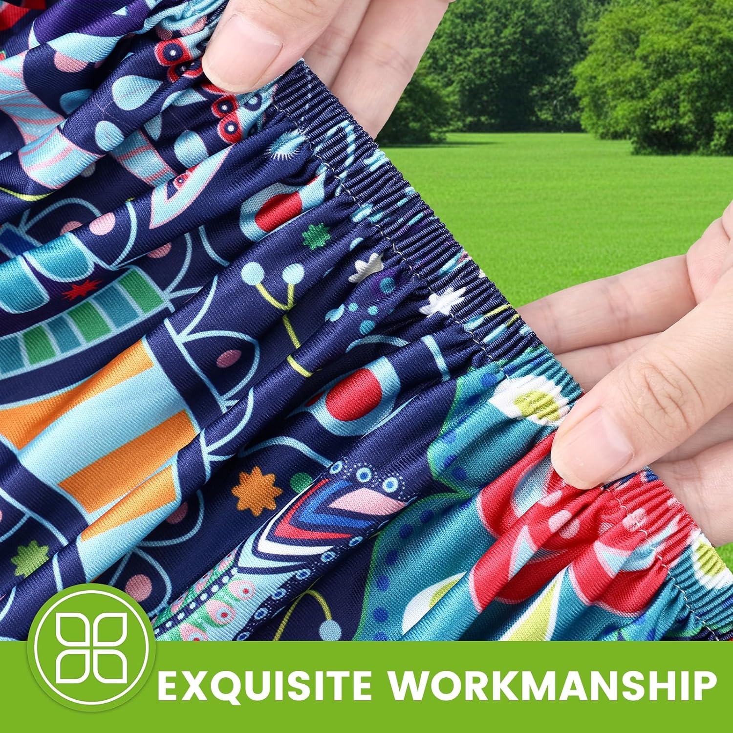 Smiry Spandex Fitted Tablecloth for 6 Foot Rectangle Tables, Washable Picnic Table Cover with Elastic, Stretch Reusable