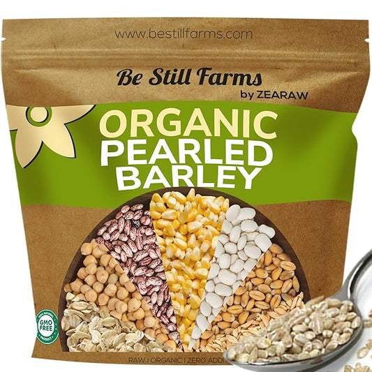 Be Still Farms Organic Pearl Barley Grain (4.8lb) - Pearled Barley Seeds for Soup Pot in Bulk - Not Hulled | Similar to