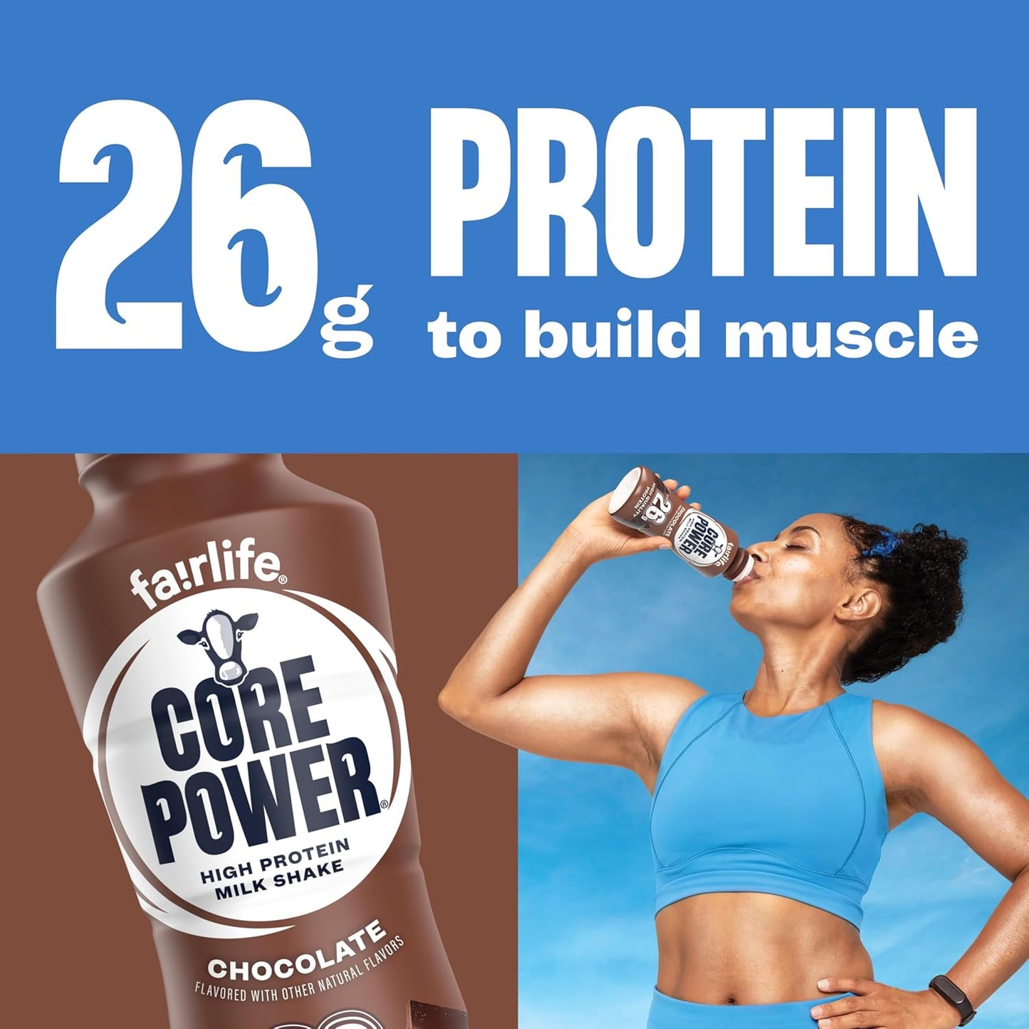 Core Power Fairlife 26g Protein Milk Shakes, Liquid Ready To Drink for Workout Recovery, Chocolate, 14 Fl Oz Bottle (Pack of 12)