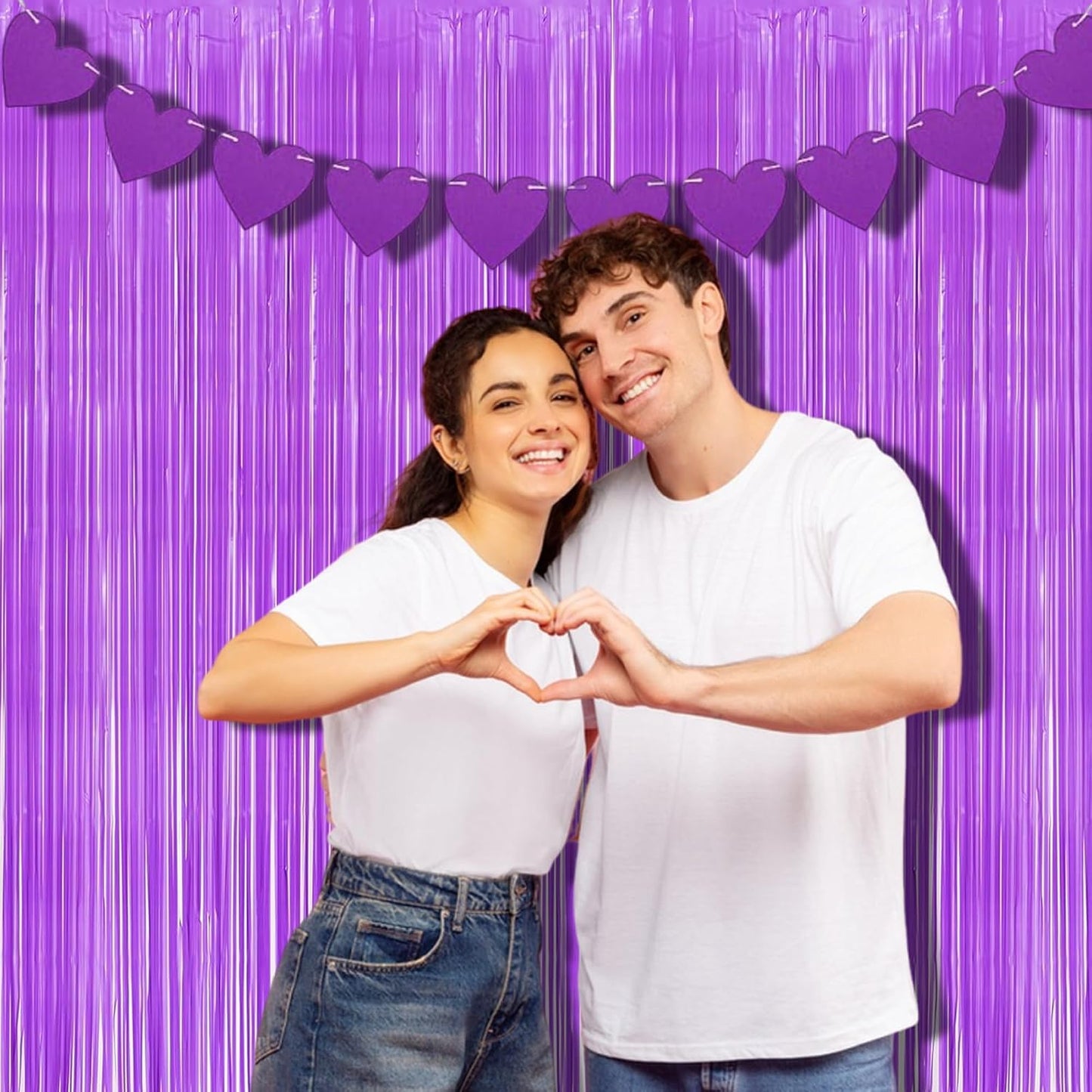 BRAVESHINE Purple Streamers Party Backdrop Pastel Fringe Curtains | 2 Pack